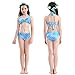 GALLDEALS 3pcs Swimmable Mermaid Tail Kids Girls Princess Bikini Set Swimsuit Swimwear, 3-12Years