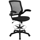 Modway Veer Drafting Stool-Chair (26L x 26W x 49.5H), Black