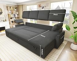 PaPaJet 110 Inch Sleeper Sofa, Oversized Pull Out