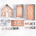 OSOF 10PCS Stainless Steel Christmas House Cookie Cutter Kit, 3D Chocolate House Cookie Cutter Set, Gingerbread House Haunted House Cutters