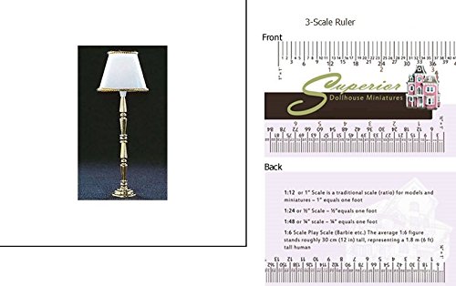 Cir-Kit Concepts Dollhouse Miniature : Gold Base Floor Lamp