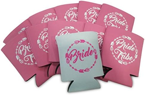 10 Pack Bride Tribe Can Coolers Plus 1 Bride Can Cooler for Bachelorette Parties, Bridal Showers, Or Wedding Favors