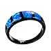 RongXing Jewelry Simple New Aquamarine Blue opal Ring,14KT Black Gold Engagement Rings