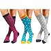 Compression Socks for Women & Men Circulation 8 Pairs 15-20mmHg-Best support for Nurse,Medical,Running,Athletic (14 - Black/Yellow/BlueSmall-Medium)
