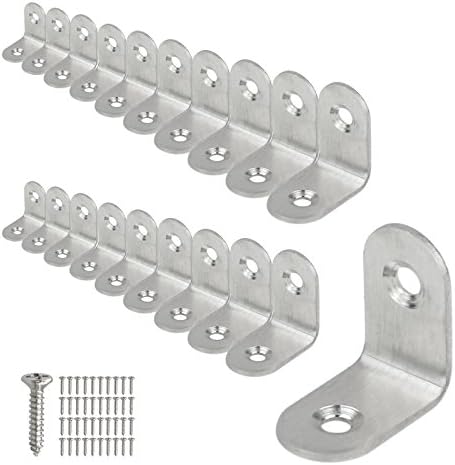 Arks Royal Corner Brace, Stainless Steel Right Angle Joint Corner Brackets Fastener, Mounting Screws Included, 20 Pack