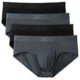 David Archy 4 Pack Men's Micro Modal Low Rise Briefs(M, Gray Plus)