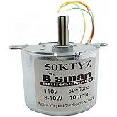 Bringsmart 50KTYZ 110V 1pm AC Synchronous Motor Slow Speed Reducer Motor | Bringsmart 50KTYZ 110V 1rpm AC Synchronous Motor Slow Speed Reducer Motor CW/CCW Gear Motor Low Noise for Barbecue Motor