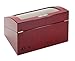Diplomat 31-414 Cherry Wood Quad Watch Winder with Off-White Leather Interior