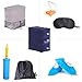 Travel Bread Travel Foot Rest Pillow, 3 Levels Adjustable Height Inflatable Travel Leg Rest Pillow for Foot Rest on Airplane, Car, Train, Office, Travel Pillow for Kids to Sleep on Long Flights (Blue)