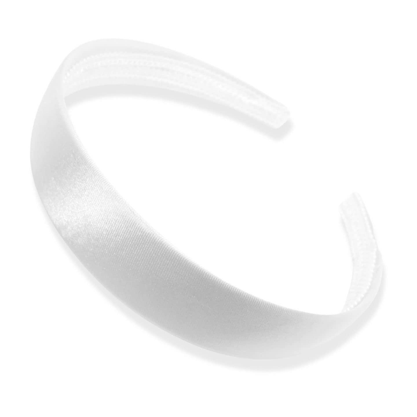 Topkids Accessories Satin Alice Headband Head Band Hairband Hair Band Women Adult Girls Kids School 60s 70s 80s Plain Aliceband 2.5cm 1" Thick Wide Hard (1 Alice Band, White)