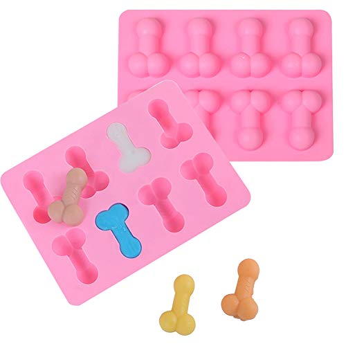 2 Pieces Gummy Candy Molds Silicone, Funny Nonstick Chocolate Candy, Ice Cube,Cake,Sugar Maker Novelty Cookie, Mould Tray for Whiskey Cocktails Party,Easy for Use in Oven Microwave Freezer Dish
