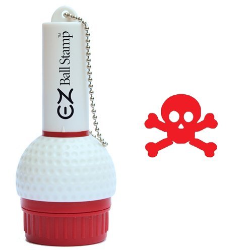 EZBallStamp Golf Ball Stamp - Red Skull & Crossbones