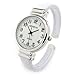 New White Geneva Snake Style Band Slim Case Women's Bangle Cuff Watch