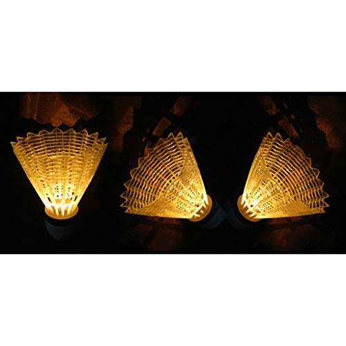 CapsA 4 Pcs LED Badminton Shuttlecocks Lighting Birdies Shuttlecock Glow in The Dark Badminton for Indoor/Outdoor Sports Activities (A, 4 Pcs)