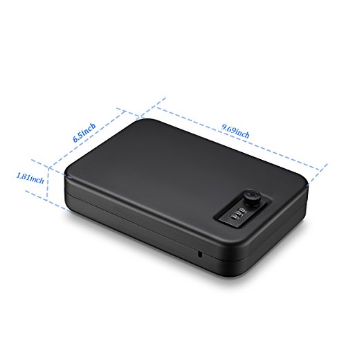 Younion Pistol Safe, Portable Travel Gun Safe,Handgun Lock Box, Gun