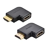 UGREEN 2 Pack HDMI Adapter 90 and 270 Degree Right Angle HDMI Male to Female Adapter Support 3D 4K 1080P HDMI Extender for TV Stick, Roku stick, Chromecast, Nintendo Switch, Xbox, PS4, PS3, Laptop, PC