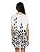 OURS Women's Short Sleeve Casual Loose Floral Plus Size Tunic Dress Flower Printed Dress (White&Black)