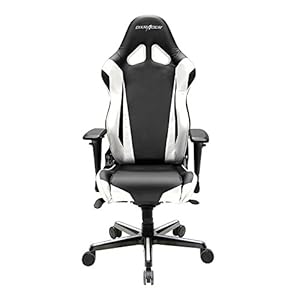 Black and gray racing chair on wheels