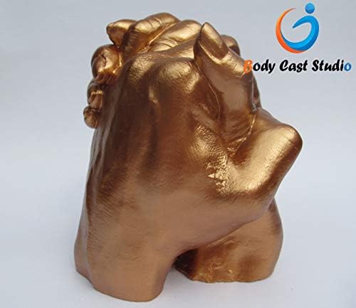Large 3kg Pack Adult Hand 3D Casting Kit (Bronze Colour) + Free Offer | Couples, Family Alginate Casting | Gift for Weddings, Anniversaries, Valentines.