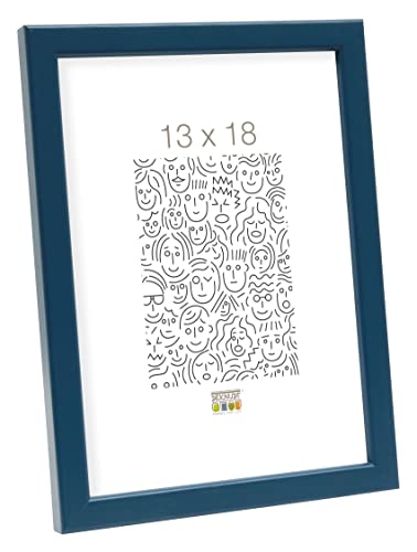 Deknudt Frames S41JL6-10.0X15.0 Narrow-Framed Blue Wooden Photo Frame 19,8 x 14,7 x 1,4 cm