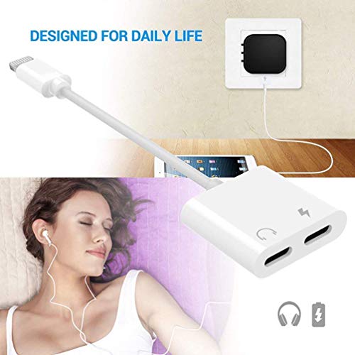 image for Ambrrhty Headphones Adapter Car Charger for iPhone Adapter Aux Headpho