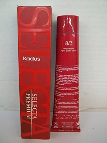 Kadus Selecta Premium Permanent Cream Hair Coloring Cream - 2 Fl. Oz. Tube - 8/3 Light Golden Blonde