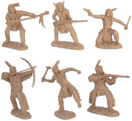 Plains Indian Warriors Plastic Army Men: 12 piece set of 54mm Figures - 1:32 scale by Toy Soldiers of San Diego