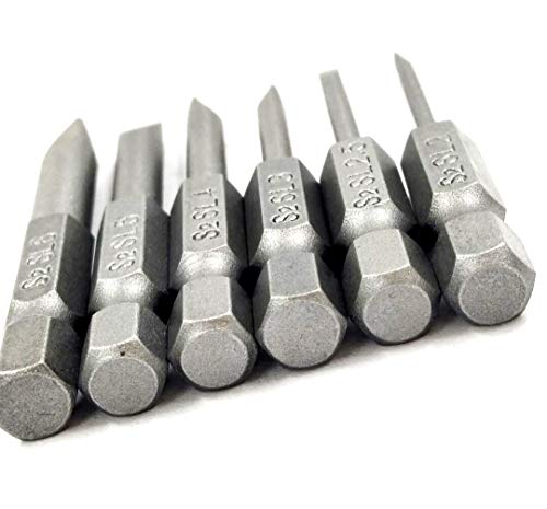 LONKER 6pcs 50mm 2.0-6.0mm Flat Head Slotted Tip Screwdrivers Bits Set