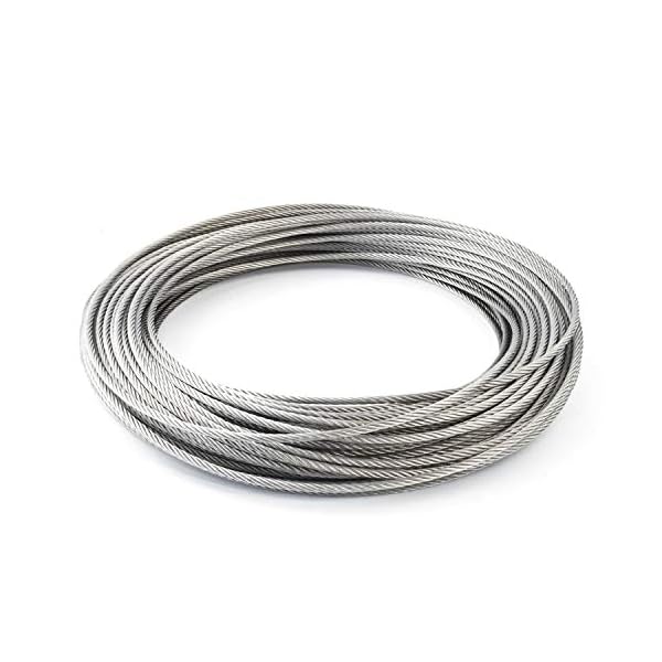 Stahlseil/Drahtseil in Edelstahl oder Verzinkt, 1,2,3,4,5,6,10,11 mm (3 mm, Edelstahl)