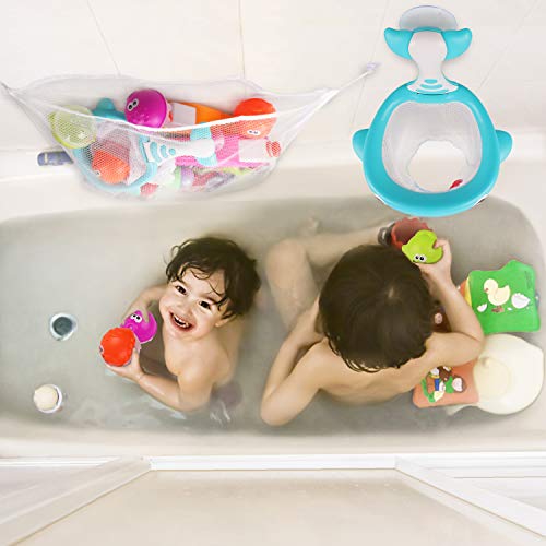 FittiDoll Bath Toy Hoop Basketball Bath Toy Bathtub Shooting Game for Toddlers Boys and Girls - Thumbnail 5