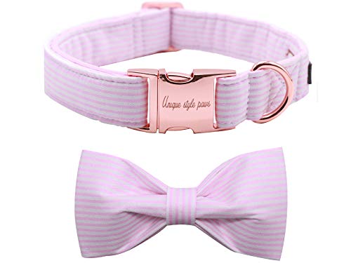 Unique Style Paws Dog Collar Bow Tie Collar Adjustable Collars or Dog Leads for Dogs and Cats Small Medium Large