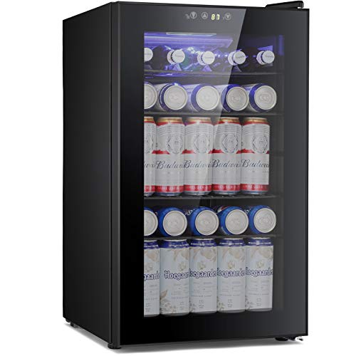 BOSSIN Beverage Refrigerator and Cooler, 85 Can Capacity with Smoky