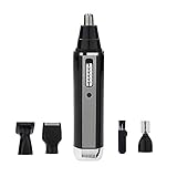 Nose Hair Trimmer, Professional Ear Hair Trimmer/Beard Trimmer/Sideburns Trimmer/Eyebrow Trimmer 4 in 1 Rechargeable Stainless Steel Waterproof Blade Personal Trimmer Kit for Men and Women