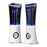 Original ATake (US VERSION) Colorful Music Fountain Mini Amplifier Dancing Water Speakers Water Dancing Speakers Enhanced Quality Marketed by Lightahead(White)