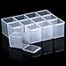 SATINIOR 12 Pack Clear Plastic Beads Storage Containers Box with Hinged Lid for Beads and More(1.53 x 1.53 x 1.85 Inch)