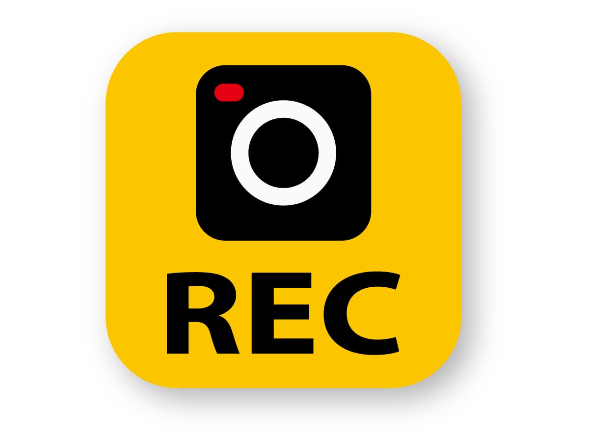 反射ステッカー工房 ドラレコステッカー(ラウンドスクエアREC/イエロー) (S) W50×H50mm 再帰反射タイプ 屋外耐候5年 耐水 ハードコート 防犯 の商品画像