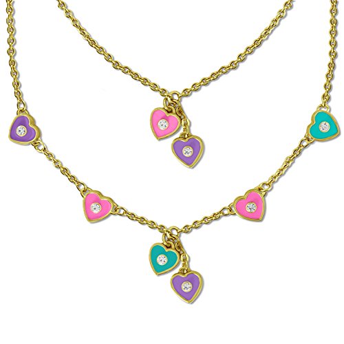 Set of 2 Necklaces | American Girl Doll Accessories Charm Necklace Set | Girls and Dolls | 18k GP
