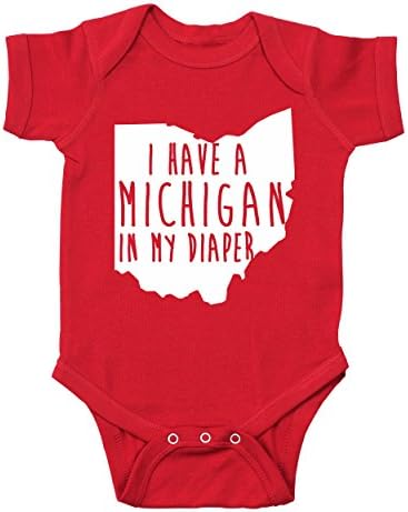 I Have A Michigan In My Diaper Baby Baby One Piece 6 Months Red