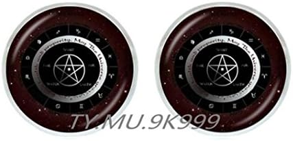 pentacle Earrings wicca protection amulet Pentagram Earrings pentagram Stud Earrings wicca Earrings pagan Earrings wiccan jewelry gift for man.Y105