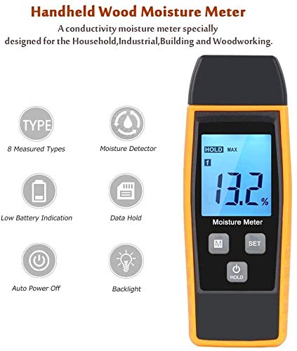 XINGDONG Holzfeuchtigkeitsmesser, LCD-Display mit Hintergrundbeleuchtung, für Holzfäller und Hausbesitzer zum Messen von… – Bild 4