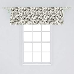 Ambesonne Sketchy Window Valance, Vintage Retro