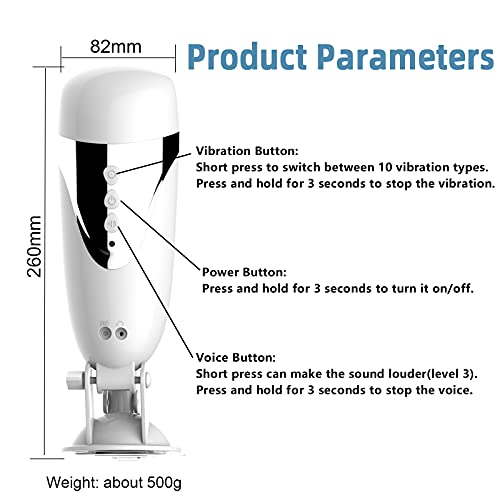 Vibrating Male Masturbator Cup, Edan\'s Secret Electric Handsfree Stroker Sex Toy with Base, 10 Vibration Modes for Men, Sexy Moan, 3D Realistic Vagina, Penis Tranning Adult, Waterproof