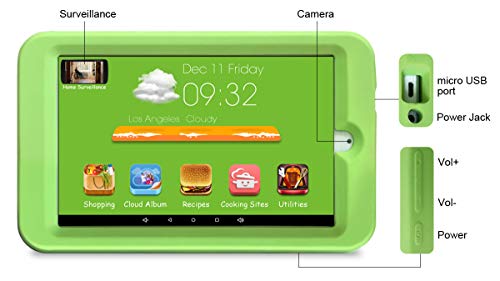 Kitchen Display, 8" HD IPS screen, Refrigerator Stuck Design, Pre-installed Recipes, Top Cooking Sites, Cloud Album, Kitchen Entertainment, Internet Radio & Music, Online Grocery