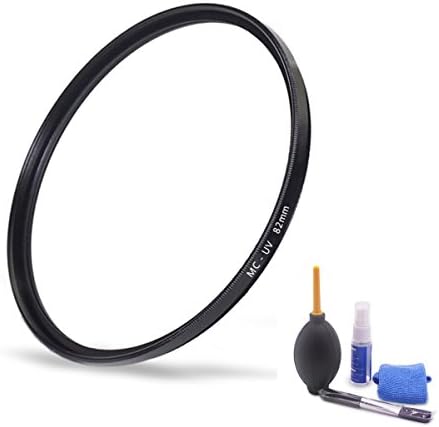 82mm Ultra-Slim Weather-sealed Protection UV/MCUV Lens Filter Coming with Cleaning Pen,Empty Spray Bottle,Air Blower Cleaner and Lens Cloth (82mm)