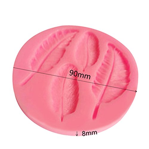 Chige Candy Mold, Silicone Baking Trays - Food Grade & BPA Free - Not Sticky Cake Decoration Mould For Mousse,Chocolate Brownie,Jelly,Ice Cream,Chiffon,Cheesecake,Fondant (Feather) - Thumbnail 2