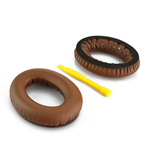 Bose QuietComfort QC25, QC2, QC15, Around-Ear AE2, AE2i, AE2w Headphone Replacement Ear Pad / Ear Cushion / Ear Cups / Ear Cover / Earpads Repair Parts (Coffee / Brown)