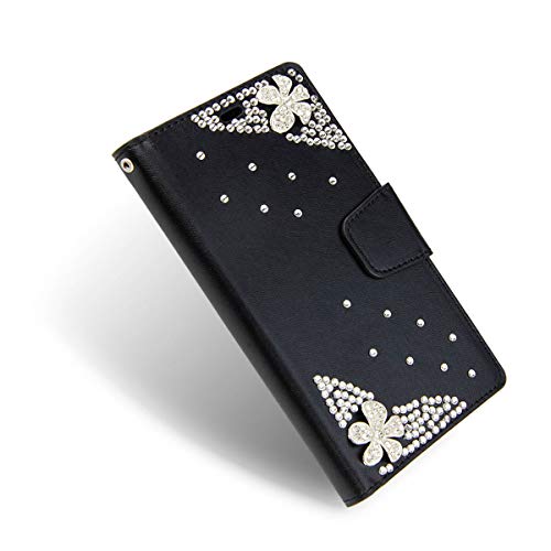 LG Stylus 4, Stylo 4 [El Lumiere Treasure Wallet Case] Multi-Card Slot Wallet Case [Drop Protection] Premium Leather [Kickstand Feature] (T-Flower Black) - Thumbnail 4