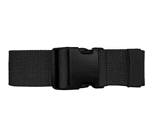 Gait Belt with Plastic Buckle by LiftAid - Transfer and Walking Aid with Belt Loop Holder for Assisting Therapist, Nurse, Home Care - 60"L x 2"W (Black)