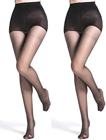 Women's Super Thin Sheer Pantyhose,Soft Tights Control Top Shaping Pantyhose 2 Pack