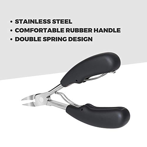 Podiatrist Toenail Clippers, Sharp Blade Stainless Steel Nail Nipper Professional with Storage Box for Thick or Ingrown Toenail, Heavy Duty Nail Trimmer with Easy Grip Large Handle and Double Spring